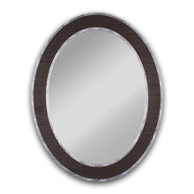 Load image into Gallery viewer, RADIANCE goods Vertical Black-Wood Finish Oval Framed Wall Mirror 35"