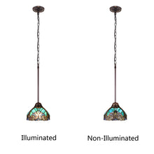 Load image into Gallery viewer, RADIANCE Goods Victorian-Style 1-Light Antique Dark Bronze Finish Ceiling Mini Pendant 8" Shade