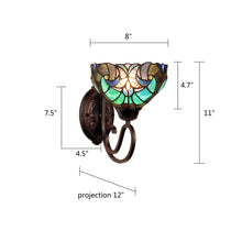 Load image into Gallery viewer, RADIANCE Goods Victorian-Style 1-Light Antique Dark Bronze Finish Wall Sconce 8" Shade