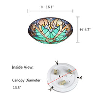 Load image into Gallery viewer, RADIANCE Goods Victorian-Style 3-Light Antique Dark Bronze Finish Ceiling Flush-Mount 16" Wide