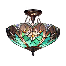 Load image into Gallery viewer, RADIANCE Goods Victorian-Style 2-Light Antique Dark Bronze Finish Ceiling Semi-Flush Mount 16" Wide