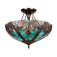 Load image into Gallery viewer, RADIANCE Goods Victorian-Style 2-Light Antique Dark Bronze Finish Ceiling Semi-Flush Mount 16" Wide