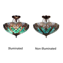 Load image into Gallery viewer, RADIANCE Goods Victorian-Style 2-Light Antique Dark Bronze Finish Ceiling Semi-Flush Mount 16" Wide