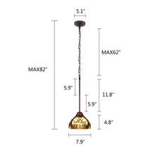 Load image into Gallery viewer, RADIANCE goods Victorian-Style 1-Light Antique Dark Bronze Finish Ceiling Mini Pendant 8" Shade