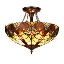 Load image into Gallery viewer, RADIANCE goods Victorian-Style 2-Light Antique Dark Bronze Finish Ceiling Semi-Flush Mount 16" Wide