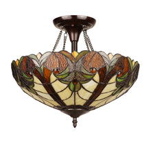 Load image into Gallery viewer, RADIANCE goods Victorian-Style 2-Light Antique Dark Bronze Finish Ceiling Semi-Flush Mount 16" Wide