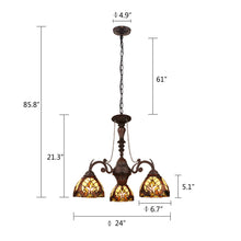 Load image into Gallery viewer, RADIANCE goods Victorian-Style 3-Light Antique Dark Bronze Finish Mini Chandelier 24" Wide