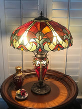 Load image into Gallery viewer, RADIANCE goods Tiffany-Style 3 Light Victorian Double Lit Table Lamp 18" Shade