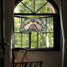 Load image into Gallery viewer, RADIANCE goods Tiffany-Style Victorian Stained-Glass Window Panel 12.5" Height