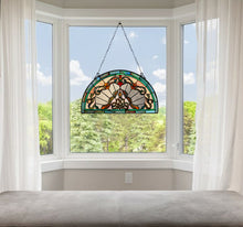 Load image into Gallery viewer, RADIANCE goods Tiffany-Style Victorian Stained-Glass Window Panel 12.5" Height