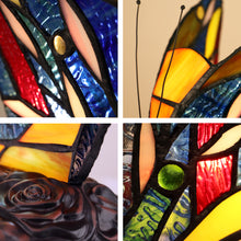 Load image into Gallery viewer, RADIANCE goods Tiffany-Style 1 Light Antique Dark Bronze Finish Butterfly Accent Table Lamp 10" Tall