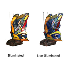 Load image into Gallery viewer, RADIANCE goods Tiffany-Style 1 Light Antique Dark Bronze Finish Butterfly Accent Table Lamp 10" Tall