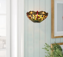 Load image into Gallery viewer, RADIANCE Goods Dragonfly-Style 1-Light Black Finish Wall Sconce 12" Wide