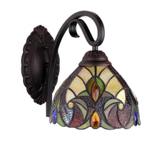 Load image into Gallery viewer, RADIANCE goods Victorian-Style 1-Light Dark Bronze Finish Wall Sconce 8" Shade