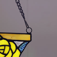 Load image into Gallery viewer, RADIANCE goods Floral Stained Glass Window Panel 9.8"x9.8"