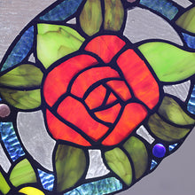 Load image into Gallery viewer, RADIANCE goods 2 Pieces Floral Stained Glass Window Panel 9.8"x9.8"