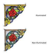 Load image into Gallery viewer, RADIANCE goods 2 Pieces Floral Stained Glass Window Panel 9.8"x9.8"