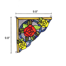 Load image into Gallery viewer, RADIANCE goods 2 Pieces Floral Stained Glass Window Panel 9.8"x9.8"
