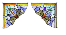 Load image into Gallery viewer, RADIANCE goods Dragonfly Stained Glass Window Panel 9.8"x9.8"
