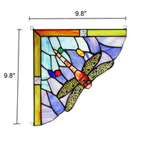 Load image into Gallery viewer, RADIANCE goods 2 Pieces Dragonfly Stained Glass Window Panel 9.8"x9.8"