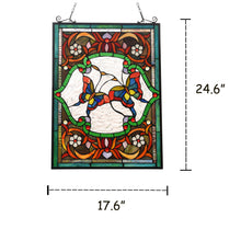 Load image into Gallery viewer, RADIANCE goods Tiffany-style Animal Design Window Panel 18" x 25"