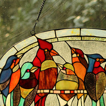 Load image into Gallery viewer, RADIANCE goods Birds Stained Glass Window Panel 23.5"x15"