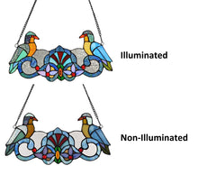 Load image into Gallery viewer, 3P977-BA16GP RADIANCE goods Birds Stained Glass Window Panel 16"x21"