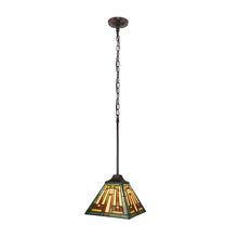 Load image into Gallery viewer, RADIANCE goods Tiffany-Style 1-Light Mission Ceiling Pendant 8" Shade