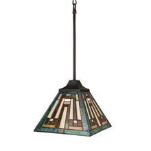 Load image into Gallery viewer, RADIANCE goods Tiffany-Style 1-Light Mission Ceiling Pendant 8" Shade