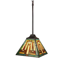Load image into Gallery viewer, RADIANCE goods Tiffany-Style 1-Light Mission Ceiling Pendant 8" Shade