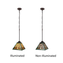 Load image into Gallery viewer, RADIANCE goods Tiffany-Style 1-Light Mission Ceiling Pendant 8" Shade