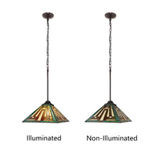 Load image into Gallery viewer, RADIANCE goods Tiffany-Style 1-Light Mission Ceiling Pendant 12" Shade