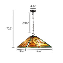 Load image into Gallery viewer, RADIANCE goods Tiffany-Style 2-Light Mission Ceiling Pendant 16" Shade