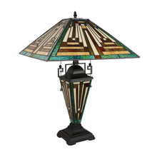 Load image into Gallery viewer, RADIANCE goods Tiffany-Style 3-Light Mission Double Lit Table Lamp 16" Shade