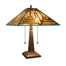 Load image into Gallery viewer, RADIANCE goods Tiffany-Style 2-Light Mission Table Lamp 16" Shade