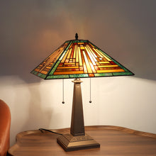 Load image into Gallery viewer, RADIANCE goods Tiffany-Style 2-Light Mission Table Lamp 16" Shade