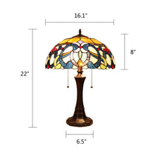 Load image into Gallery viewer, RADIANCE goods Tiffany-Style 2 Light Victorian Table Lamp 16" Shade