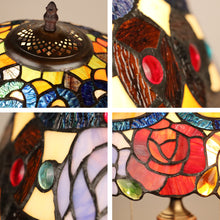 Load image into Gallery viewer, RADIANCE goods Tiffany-Style 2 Light Floral Table Lamp 16" Wide