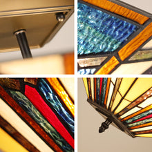 Load image into Gallery viewer, RADIANCE goods Tiffany 2 Light Mission Semi-Flush Ceiling Mount 14" Wide