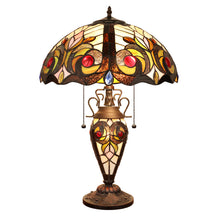 Load image into Gallery viewer, RADIANCE goods Tiffany-Style 3-Light Victorian Double Lit Table Lamp 16" Shade