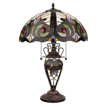 Load image into Gallery viewer, RADIANCE goods Tiffany-Style 3-Light Victorian Double Lit Table Lamp 16" Shade