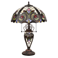 Load image into Gallery viewer, RADIANCE goods Tiffany-Style 3-Light Victorian Double Lit Table Lamp 16" Shade