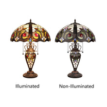 Load image into Gallery viewer, RADIANCE goods Tiffany-Style 3-Light Victorian Double Lit Table Lamp 16" Shade