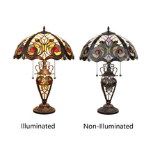 Load image into Gallery viewer, RADIANCE goods Tiffany-Style 3-Light Victorian Double Lit Table Lamp 16" Shade