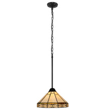 Load image into Gallery viewer, RADIANCE goods Mission-Style 1-Light Blackish Bronze Finish Mini Pendant 12" Shade