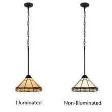 Load image into Gallery viewer, RADIANCE goods Mission-Style 1-Light Blackish Bronze Finish Mini Pendant 12" Shade