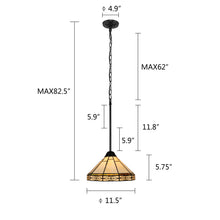 Load image into Gallery viewer, RADIANCE goods Mission-Style 1-Light Blackish Bronze Finish Mini Pendant 12" Shade