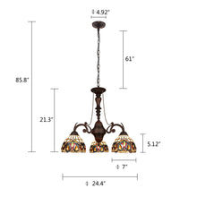 Load image into Gallery viewer, RADIANCE goods Victorian-Style 3-Light Dark Bronze Finish Mini Chandelier 24" Wide