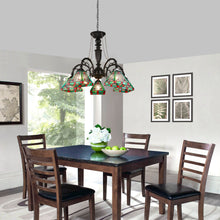 Load image into Gallery viewer, RADIANCE goods Tiffany-Style 5-Light Mission Large Chandelier 27" Wide