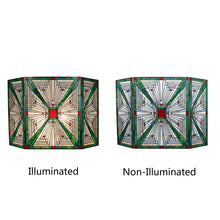 Load image into Gallery viewer, RADIANCE goods Tiffany-style 3pcs Folding Mission Fireplace Screen 45" Wide